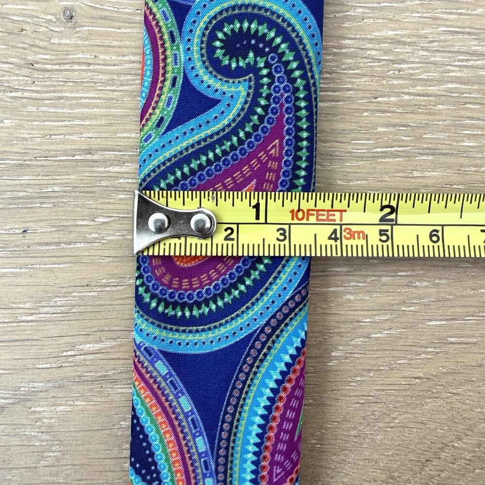 GEOFFREY BEENE Blue Orange Paisley Charming Classic Fun Tie Y2K - Picture 6 of 7
